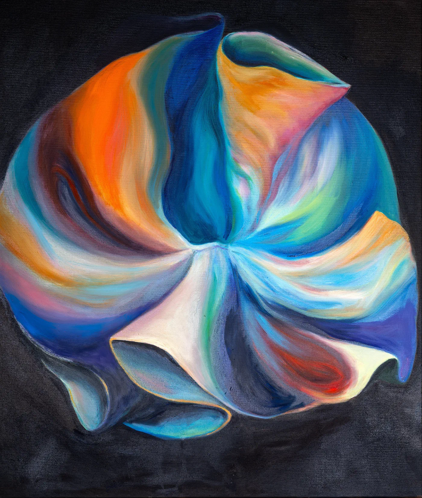*Šaty Loie Fuller*, 2025
(olej na plátně)